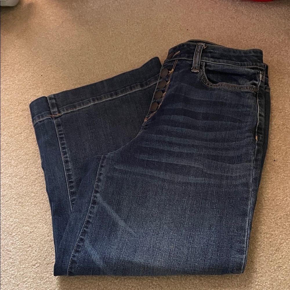 a.n.a Dark Blue cropped jean